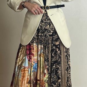 VTG Toile de Jouy style printed long skirt